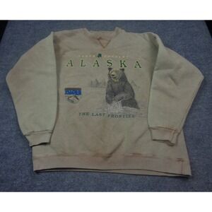 Vtg Galt Sand Alaska Sweatshirt Mens L Grizzly Bear River Last Frontier USA 90s